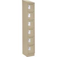 Petits casiers Clean Line, 6 niveaux, 12" x 18" x 82", Acier, Beige, Rivet (assembl&eacute;) Chandler Sales