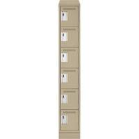 Petits casiers Clean Line, 6 niveaux, 12" x 18" x 82", Acier, Beige, Rivet (assembl&eacute;) Chandler Sales