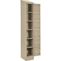 Clean Line Lockerette , 6 -tier, Bank of 4, 48" x 18" x 82", Steel, Beige, Rivet (Assembled) Chandler Sales