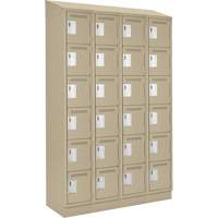 Clean Line Lockerette , 6 -tier, Bank of 4, 48" x 18" x 82", Steel, Beige, Rivet (Assembled) Chandler Sales