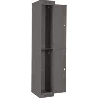 Clean Line Lockers, 2 -tier, Bank of 4, 48" x 18" x 72", Steel, Charcoal, Rivet (Assembled) Chandler Sales