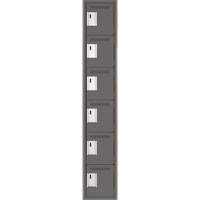 Clean Line Lockerette, 6 -tier, 12" x 18" x 72", Steel, Charcoal, Rivet (Assembled) Chandler Sales