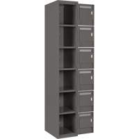 Petits casiers Clean Line, 6 niveaux, Bloc de 4, 48" x 18" x 72", Acier, Charbon, Rivet (assembl&eacute;) Chandler Sales