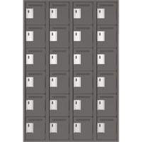 Petits casiers Clean Line, 6 niveaux, Bloc de 4, 48" x 18" x 72", Acier, Charbon, Rivet (assembl&eacute;) Chandler Sales