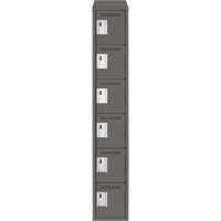 Clean Line Lockerette, 6 -tier, 12" x 18" x 78", Steel, Charcoal, Rivet (Assembled) Chandler Sales
