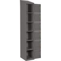 Clean Line Lockerette, 6 -tier, Bank of 4, 48" x 18" x 78", Steel, Charcoal, Rivet (Assembled) Chandler Sales