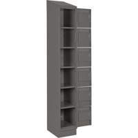 Clean Line Lockerette, 6 -tier, Bank of 4, 48" x 18" x 82", Steel, Charcoal, Rivet (Assembled) Chandler Sales