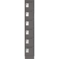 Clean Line Lockerette, 6 -tier, 12" x 18" x 76", Steel, Charcoal, Rivet (Assembled) Chandler Sales