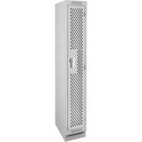 Clean Line Lockers, 12" x 18" x 76", Steel, Grey, Rivet (Assembled), Perforated Chandler Sales