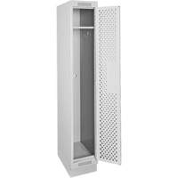 Clean Line Lockers, 12" x 18" x 76", Steel, Grey, Rivet (Assembled), Perforated Chandler Sales