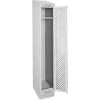 Clean Line Lockers, 12" x 18" x 82", Steel, Grey, Rivet (Assembled), Perforated Chandler Sales