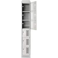 Assembled Lockerettes Clean Line Perforated Economy Lockers, 6 -tier, 18" x 72" x 12", Steel Chandler Sales