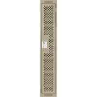 Clean Line Lockers, 12" x 15" x 72", Steel, Beige, Rivet (Assembled), Perforated Chandler Sales