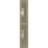 Clean Line Lockers, 2 -tier, 12" x 12" x 72", Steel, Beige, Rivet (Assembled), Perforated Chandler Sales