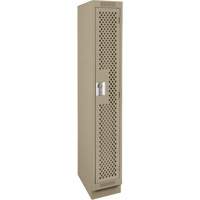 Clean Line Lockers, 12" x 18" x 76", Steel, Beige, Rivet (Assembled), Perforated Chandler Sales
