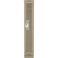 Clean Line Lockers, 12" x 18" x 76", Steel, Beige, Rivet (Assembled), Perforated Chandler Sales