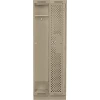 Clean Line Lockers, Bank of 2, 24" x 18" x 76", Steel, Beige, Rivet (Assembled), Perforated Chandler Sales