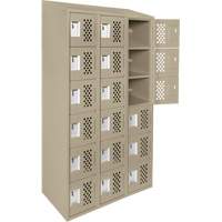 Clean-Line Perforated Lockerette, 6 -tier, Bank of 3, 12" x 72" x 12", Steel Chandler Sales