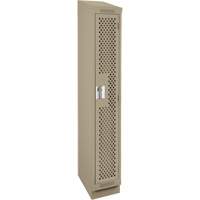 Clean Line Lockers, 12" x 15" x 82", Steel, Beige, Rivet (Assembled), Perforated Chandler Sales