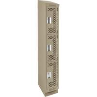 Casiers Clean Line, 3 niveaux, 12" x 18" x 82", Acier, Beige, Rivet (assembl&eacute;), Perfor&eacute; Chandler Sales