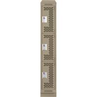 Casiers Clean Line, 3 niveaux, 12" x 18" x 82", Acier, Beige, Rivet (assembl&eacute;), Perfor&eacute; Chandler Sales