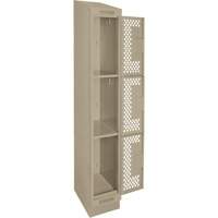 Casiers Clean Line, 3 niveaux, 12" x 18" x 82", Acier, Beige, Rivet (assembl&eacute;), Perfor&eacute; Chandler Sales