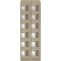 Assembled Lockerettes Clean Line Perforated Economy Lockers, 6 -tier, Bank of 2, 18" x 72" x 12", Steel Chandler Sales