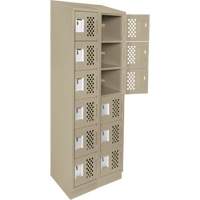Assembled Lockerettes Clean Line Perforated Economy Lockers, 6 -tier, Bank of 2, 18" x 72" x 12", Steel Chandler Sales