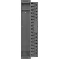 Clean Line Lockers, 12" x 15" x 72", Steel, Charcoal, Rivet (Assembled), Perforated Chandler Sales