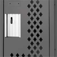 Clean Line Lockers, 12" x 15" x 72", Steel, Charcoal, Rivet (Assembled), Perforated Chandler Sales
