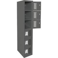 Clean-Line Perforated Lockerette, 6 -tier, 15" x 72" x 12", Steel Chandler Sales