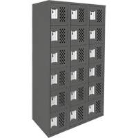 Clean-Line Perforated Lockerette, 6 -tier, Bank of 3, 15" x 72" x 12", Steel Chandler Sales