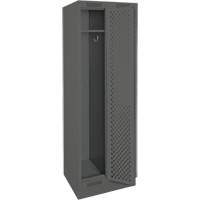 Clean Line Lockers, Bank of 2, 24" x 18" x 76", Steel, Charcoal, Rivet (Assembled), Perforated Chandler Sales