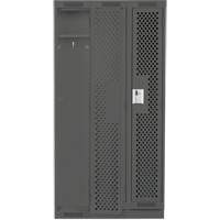 Clean Line Lockers, Bank of 3, 36" x 18" x 76", Steel, Charcoal, Rivet (Assembled), Perforated Chandler Sales