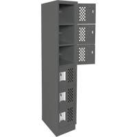 Assembled Lockerettes Clean Line Perforated Economy Lockers, 6 -tier, 18" x 72" x 12", Steel Chandler Sales