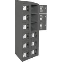 Clean-Line Perforated Lockerette, 6 -tier, Bank of 2, 12" x 72" x 12", Steel Chandler Sales