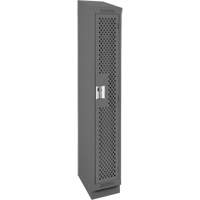 Clean Line Lockers, 12" x 15" x 82", Steel, Charcoal, Rivet (Assembled), Perforated Chandler Sales