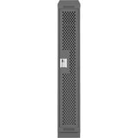 Clean Line Lockers, 12" x 15" x 82", Steel, Charcoal, Rivet (Assembled), Perforated Chandler Sales