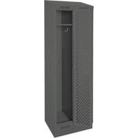 Clean Line Lockers, Bank of 2, 24" x 15" x 82", Steel, Charcoal, Rivet (Assembled), Perforated Chandler Sales