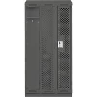 Clean Line Lockers, Bank of 3, 36" x 15" x 82", Steel, Charcoal, Rivet (Assembled), Perforated Chandler Sales