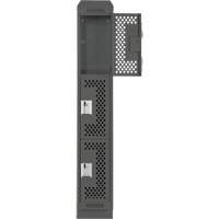 Clean Line Lockers, 3 -tier, 12" x 18" x 82", Steel, Charcoal, Rivet (Assembled), Perforated Chandler Sales