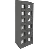 Assembled Lockerettes Clean Line Perforated Economy Lockers, 6 -tier, Bank of 2, 18" x 72" x 12", Steel Chandler Sales