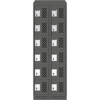 Assembled Lockerettes Clean Line Perforated Economy Lockers, 6 -tier, Bank of 2, 18" x 72" x 12", Steel Chandler Sales
