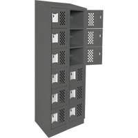 Assembled Lockerettes Clean Line Perforated Economy Lockers, 6 -tier, Bank of 2, 18" x 72" x 12", Steel Chandler Sales