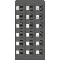 Assembled Lockerettes Clean Line Perforated Economy Lockers, 6 -tier, Bank of 3, 18" x 72" x 12", Steel Chandler Sales
