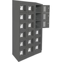 Assembled Lockerettes Clean Line Perforated Economy Lockers, 6 -tier, Bank of 3, 18" x 72" x 12", Steel Chandler Sales