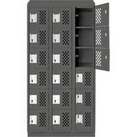 Assembled Lockerettes Clean Line Perforated Economy Lockers, 6 -tier, Bank of 3, 18" x 72" x 12", Steel Chandler Sales