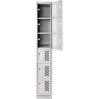 Assembled Lockerettes Clean Line Perforated Economy Lockers, 6 -tier, 18" x 72" x 12", Steel Chandler Sales
