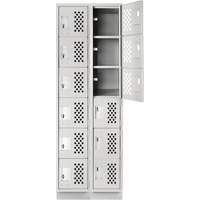 Assembled Lockerettes Clean Line Perforated Economy Lockers, 6 -tier, Bank of 2, 18" x 72" x 12", Steel Chandler Sales