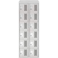 Assembled Lockerettes Clean Line Perforated Economy Lockers, 6 -tier, Bank of 2, 18" x 72" x 12", Steel Chandler Sales